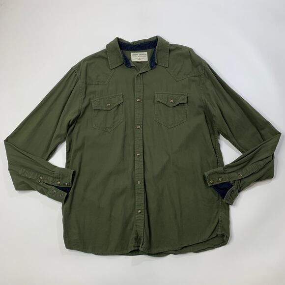Cody James Shirt Mens L Large Hunter Green Snap Buttons Western Flannel Western - Picture 2 of 11